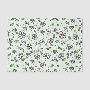 Papier Mousseline Joli Doodle Daisy Fleurs mignonnes Fille Motif