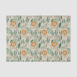 Papier Mousseline Joli Doodle Lion Jungle Rainforest Motif