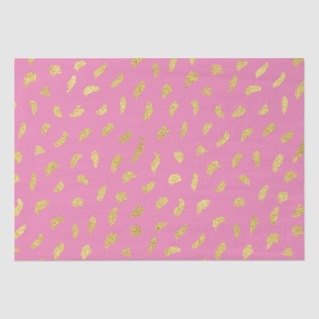 Papier Mousseline Joli doré rose Abstrait (Recto)