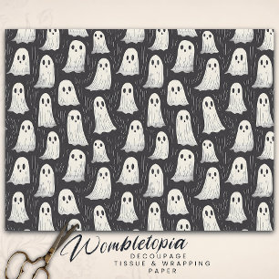 Papier Mousseline Joli Fantômes Vintages Éffrayants Noir & Blanc Hal