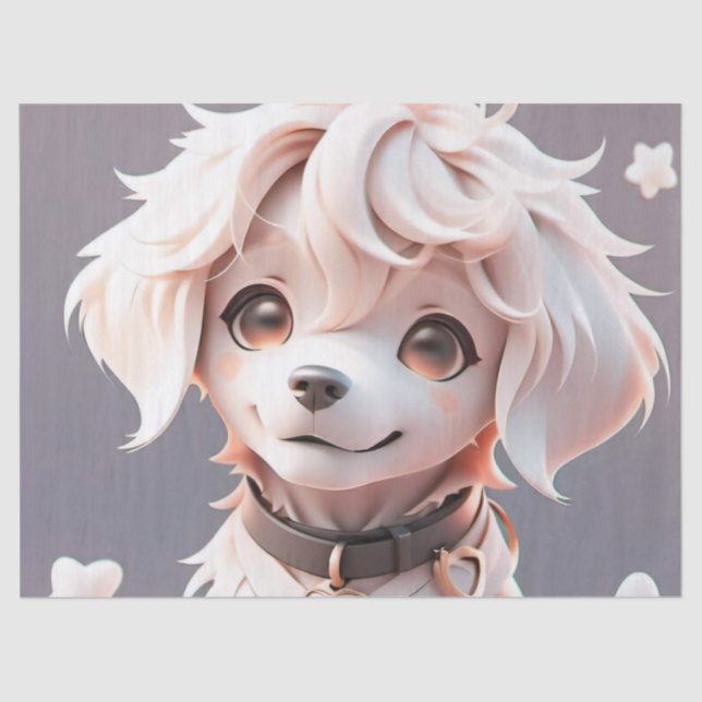 Papier Mousseline Joli Golden Retriever Chiot Anniversaire Cadeau (Recto)