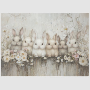 Papier Mousseline Joli lapin lapin Fleur sauvage Découpage