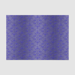 Papier Mousseline Joli motif damassé bleu royal élégant