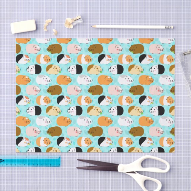 Papier Mousseline Joli motif de cochon d'Inde (Artisanat)