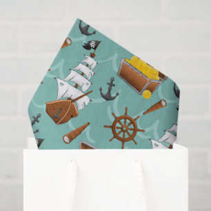 Papier Mousseline joli motif de fête de bateau pirate en carrelage m