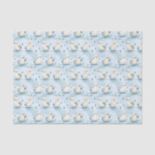 Papier Mousseline Joli motif de garçon bébé pour un étang de canards