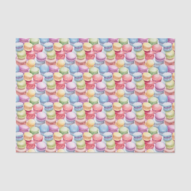 Papier Mousseline Joli motif de macarons carrelés (Recto)