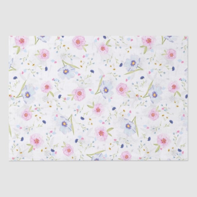 Papier Mousseline Joli motif floral (Recto)