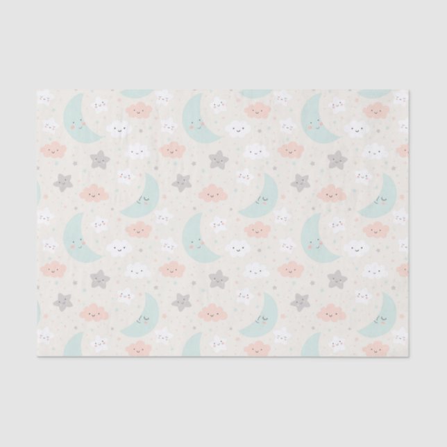 Papier Mousseline Joli Motif Pastel Sky souriant (Recto)