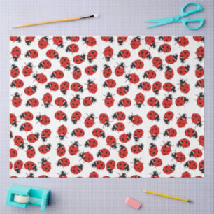Papier Mousseline Joli Motif rouge et noir Ladybug