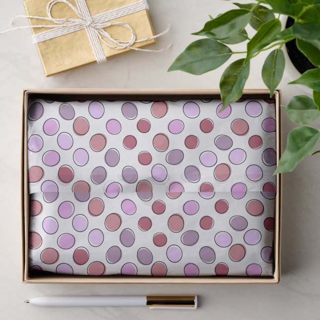 Papier Mousseline Joli motif tacheté violet (Cadeau)