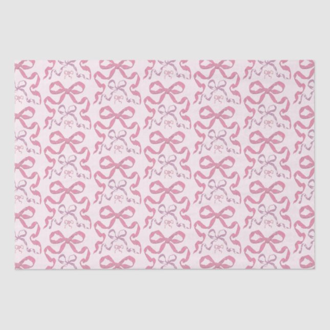 Papier Mousseline Joli Nœud Esthétique Rose Féminin (Recto)