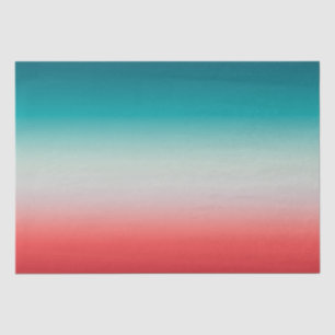 Papier Mousseline Joli Ombre Festive Rouge & Turquoise Blue Gradient