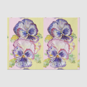 Papier Mousseline Joli Pansy Flower Motif rose pastel