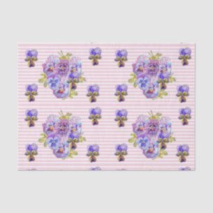 Papier Mousseline Joli Pansy Flower Motif rose pastel