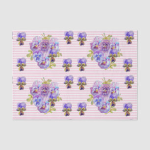 Papier Mousseline Joli Pansy Flower Motif rose pastel