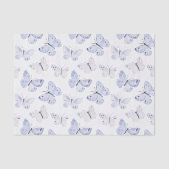Papier Mousseline Joli Papillons blancs violets Anniversaire (Recto)