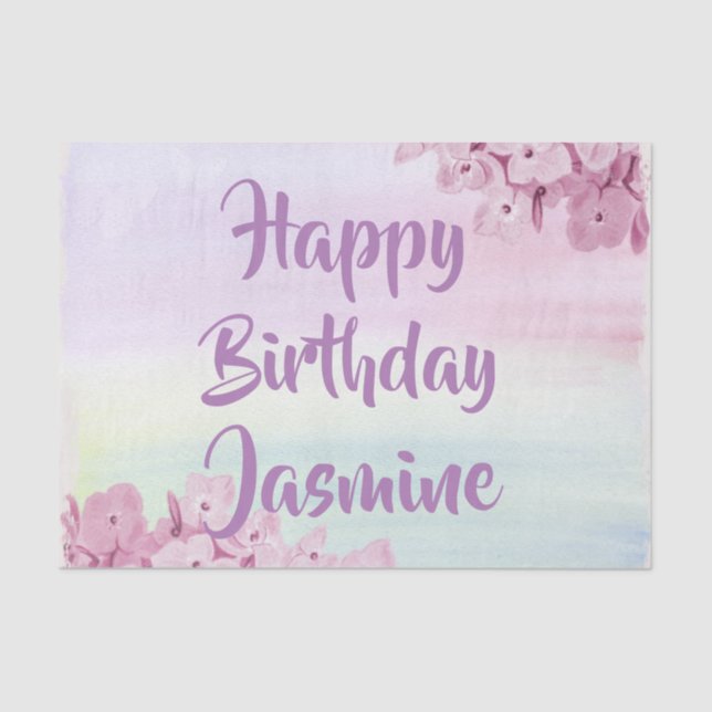 Papier Mousseline Joli Pastel Rose Hydrangea Aquarelle (Recto)