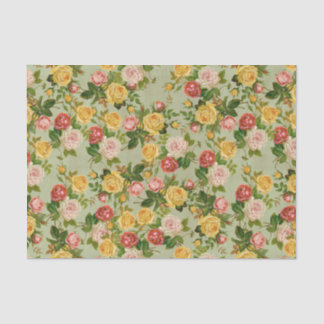 Papier Mousseline Joli pays Vintage Floral Girly Rose Motif