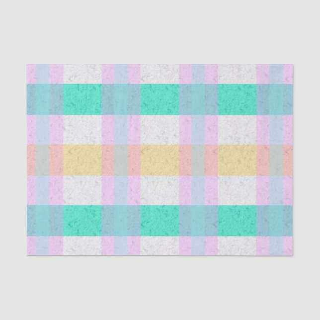 Papier Mousseline Joli Plaid Pastel (Recto)