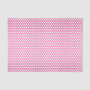 Papier Mousseline Joli Pois rose et blanc chaud