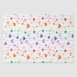 Papier Mousseline Joli Rainbow Hearts Enfants Motifs