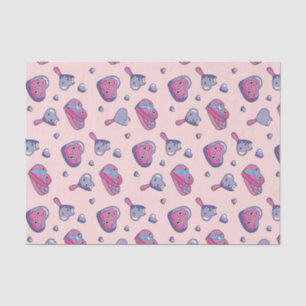 Papier Mousseline Joli rose violet Motif de la Saint Valentin