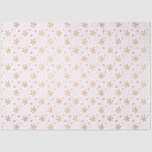 Papier Mousseline Joli Snowflakes Gold Noël rose