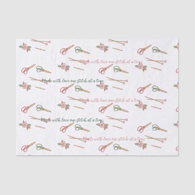 Papier Mousseline Joli Tricot Pastel Thème Personnalisé (Recto)