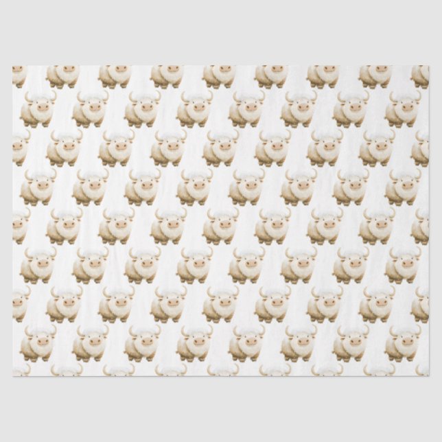 Papier Mousseline Joli vache arctique d'hiver (Recto)