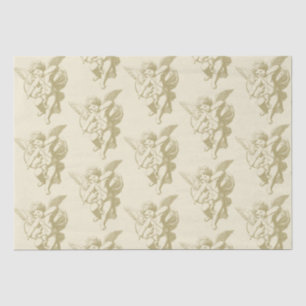 Papier Mousseline Joli Vintage Or Beige Cupid Angel