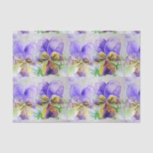 Papier Mousseline Joli Viola Fleur Floral Violet Motif Violets