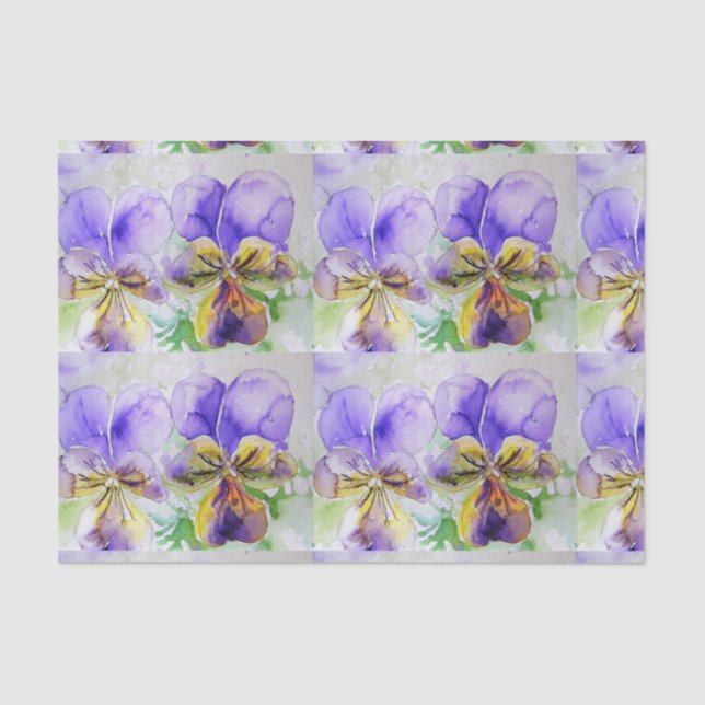 Papier Mousseline Joli Viola Fleur Floral Violet Motif Violets (Recto)