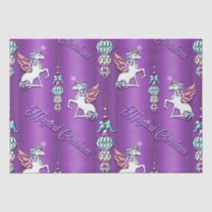 Papier Mousseline Joli violet magique Noël Unicorne