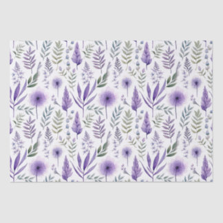 Papier Mousseline Jolie aquarelle Floral Lavande Purple Botanique