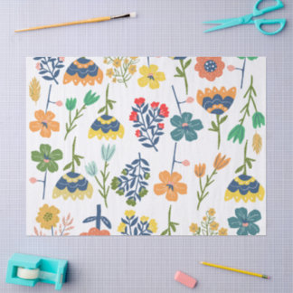 Papier Mousseline Jolie aquarelle florale Beaux coloris Rose