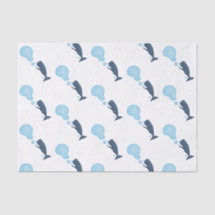 Papier Mousseline Jolie baleine à sperme soufflant bulles dessin