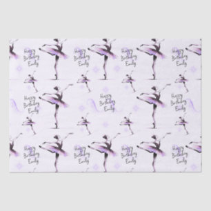Papier Mousseline Jolie Ballerina N'Importe Quel Nom Violet Annivers
