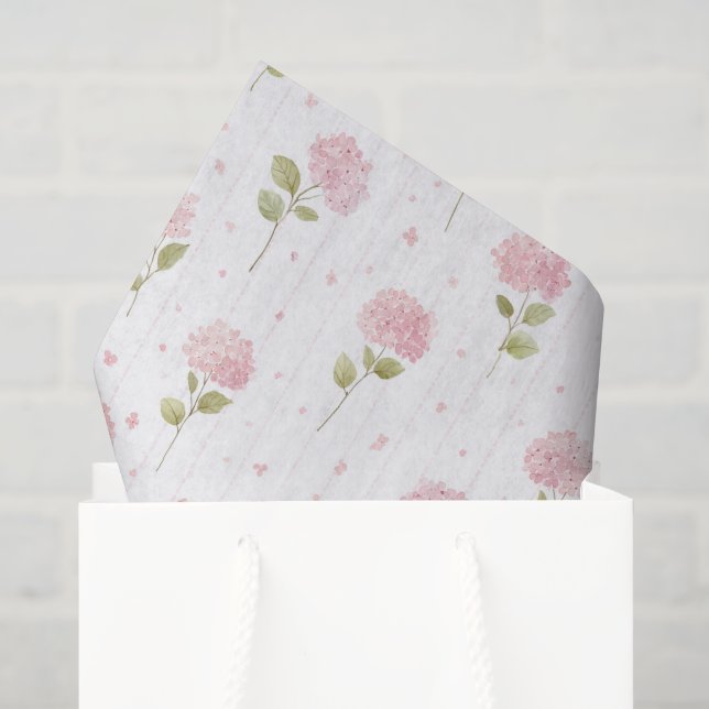 Papier Mousseline Jolie douche de mariée florale rose (Sac cadeau)