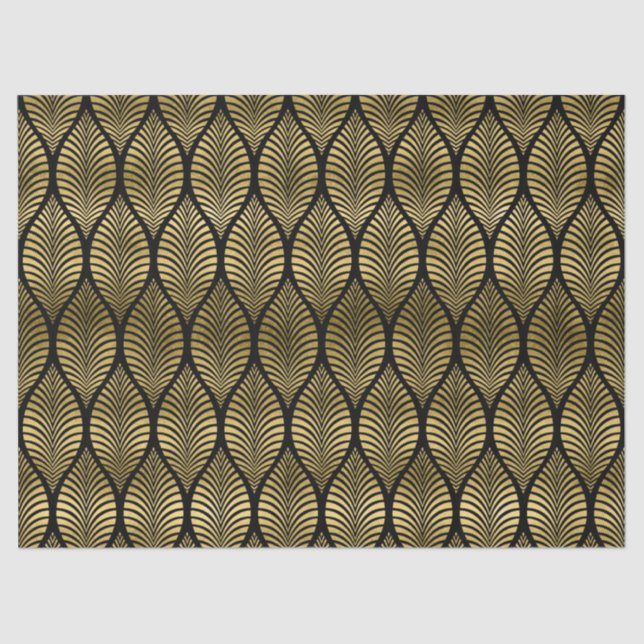 Papier Mousseline Jolie fête motif de feuille art déco (Recto)