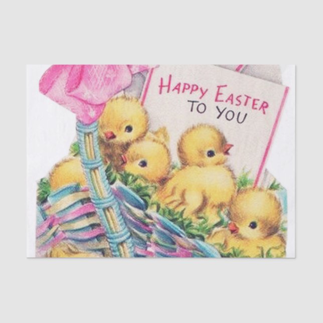 Papier Mousseline Jolie fête vintage de Pâques (Recto)