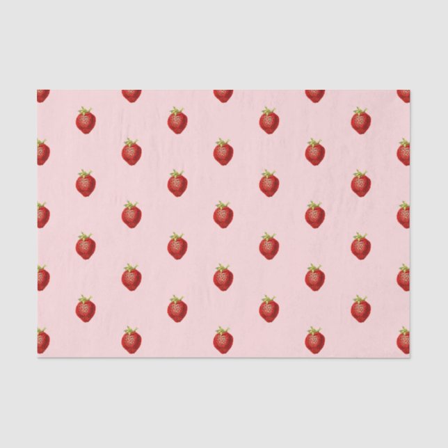 Papier Mousseline Jolie Fille Fraise Rose Tendre  (Recto)
