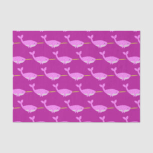 Papier Mousseline Jolie fille rose bébé Narwhal Patterned