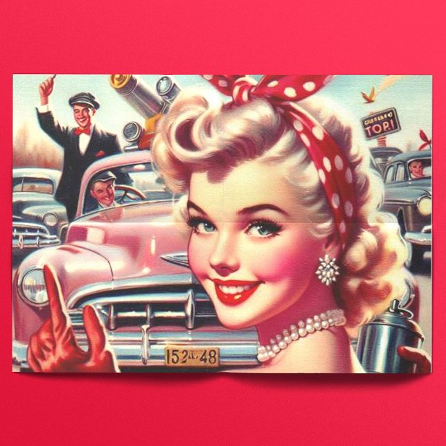 Papier Mousseline Jolie fille Vintage des années 1950 (Créateur téléchargé)