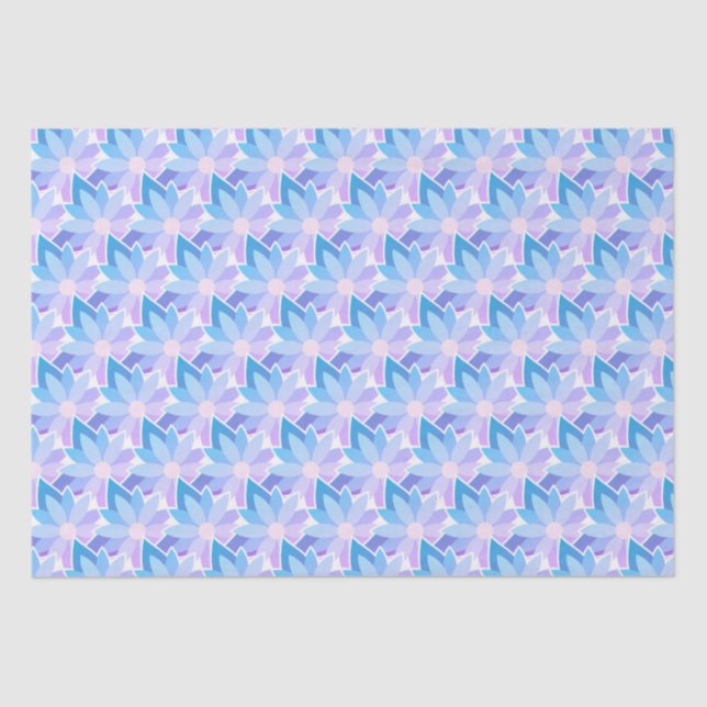 Papier Mousseline Jolie Fleur violette Bleue (Recto)