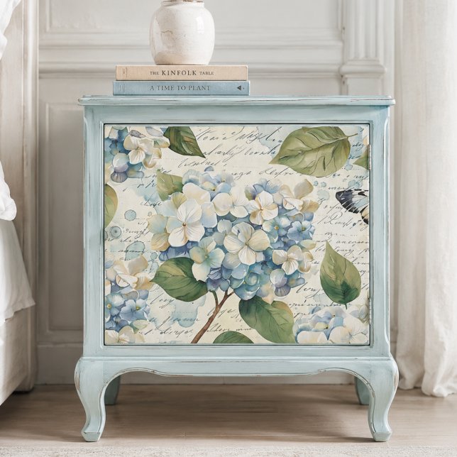 Papier Mousseline Jolie Hydrangea Bleu Éphémère Découpe Script (Créateur téléchargé)
