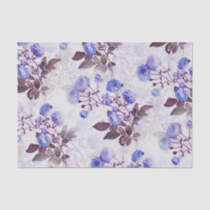Papier Mousseline Jolie impression de fleurs violettes
