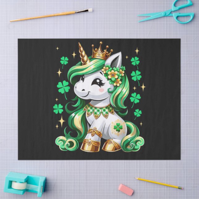 Papier Mousseline Jolie Licorne Trèfle St Patrick (Artisanat)