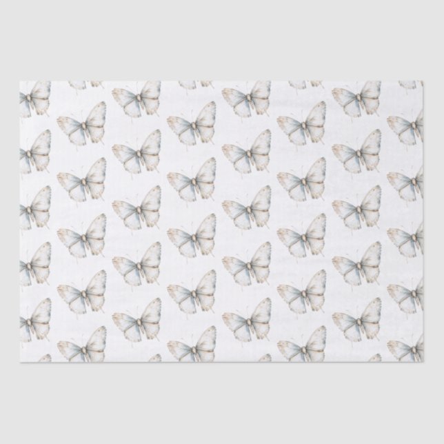 Papier Mousseline Jolie Mariage Papillon Blanc Shower (Recto)