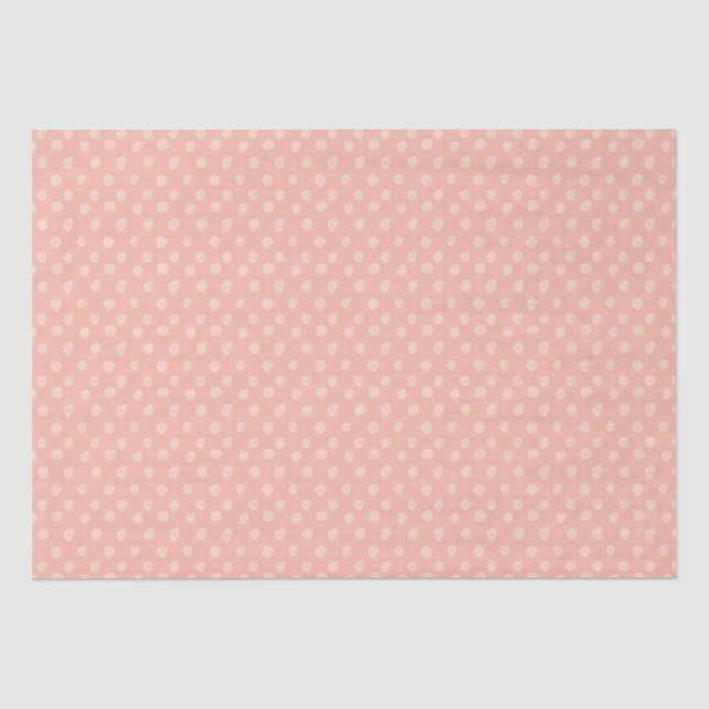 Papier Mousseline Jolie Rose Pâle à Points (Recto)